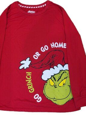 The Grinch Go Grinch or Go Home Pajama Top Youth XL 16-18